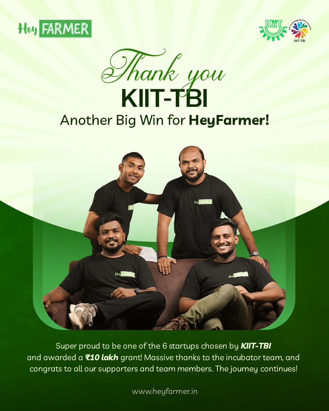 HeyFarmer Wins ₹10 Lakh KIIT-TBI Grant | AgriTech Startup Success